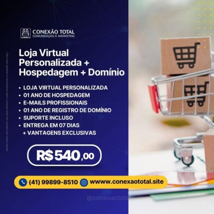 Loja Virtual Personalizada com Hospedagem e Domínio