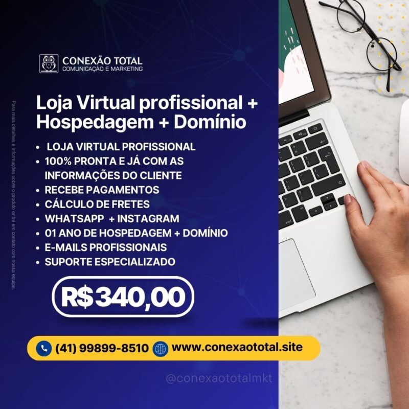 Loja Virtual Profissional com Hospedagem e Domínio
