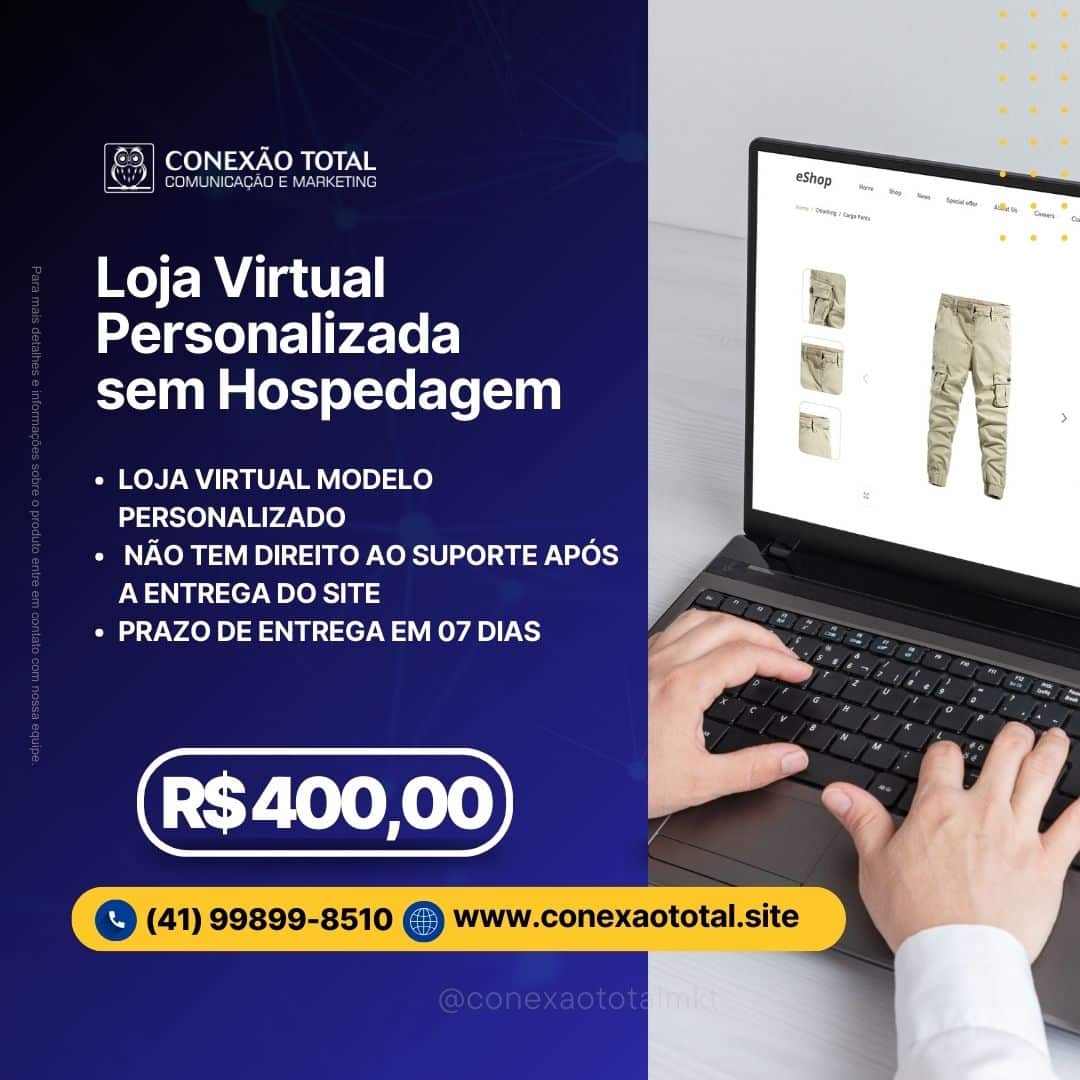 Loja Virtual personalizada sem hospedagem