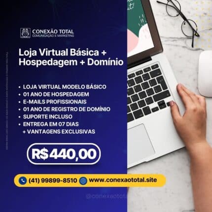 Loja virtual básica com hospedagem e domínio
