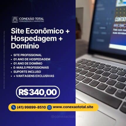 Site econômico com hospedagem e domínio