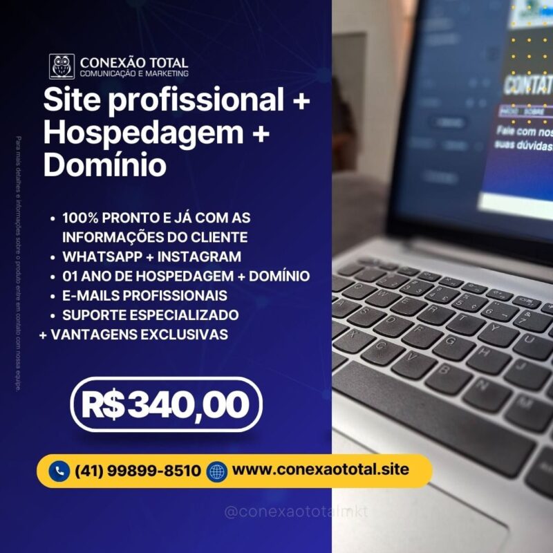 Site profissional com Hospedagem e Domínio