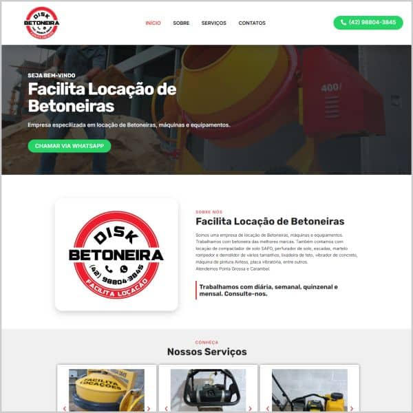 Facilita Aluguel de Betoneiras