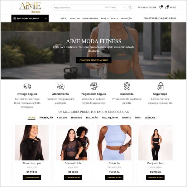 Criação Loja virtual Moda Fitness em Curitiba