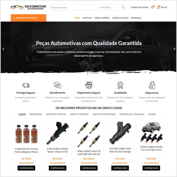 Criação de Loja virtual Autopeças em Curitiba